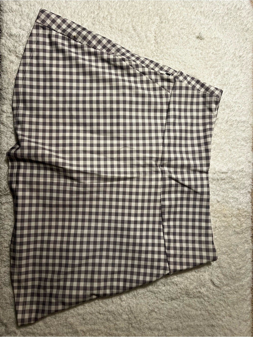 RHONE White and Purple Gingham Lined Active Top